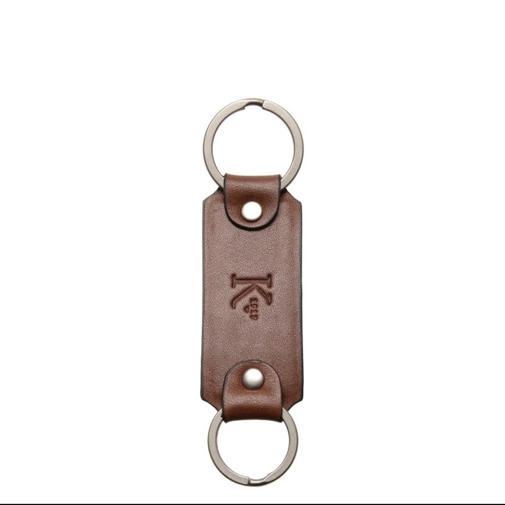 “IRWIN” Leather Double Loop Key Chain…Color: Brown …New